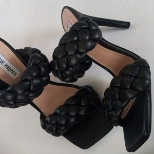 Steve Madden Black Braided Heels Size 10M